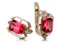 Des boucles d'oreilles Rubis Or rose 14 carats vintage d'origine Vintage vec020r